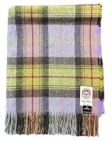 Pure lambswool tartan style check throw